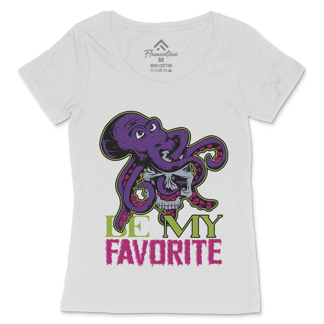 Octopus Womens Scoop Neck T-Shirt Navy C872