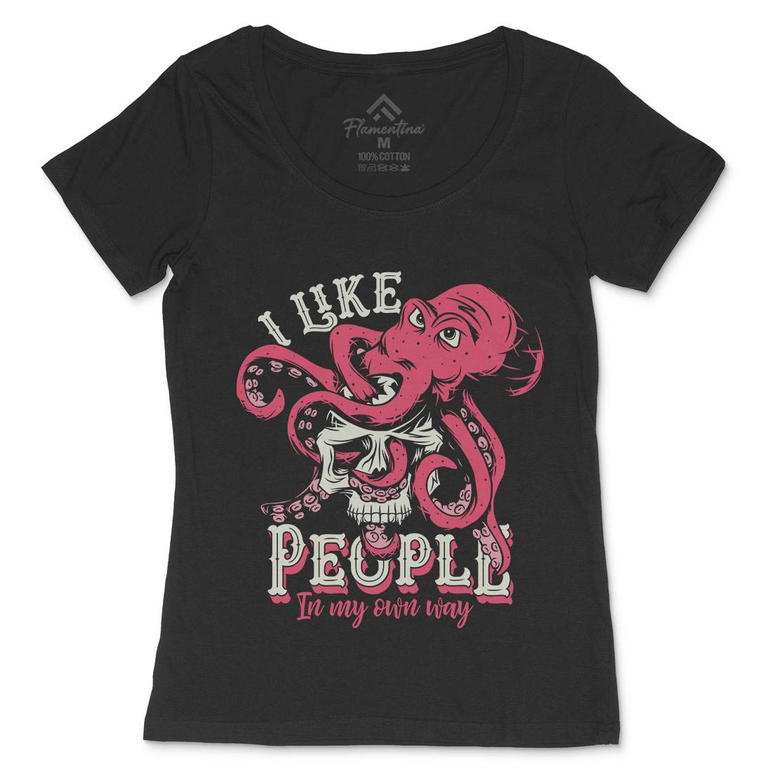 Octopus Womens Scoop Neck T-Shirt Navy C873