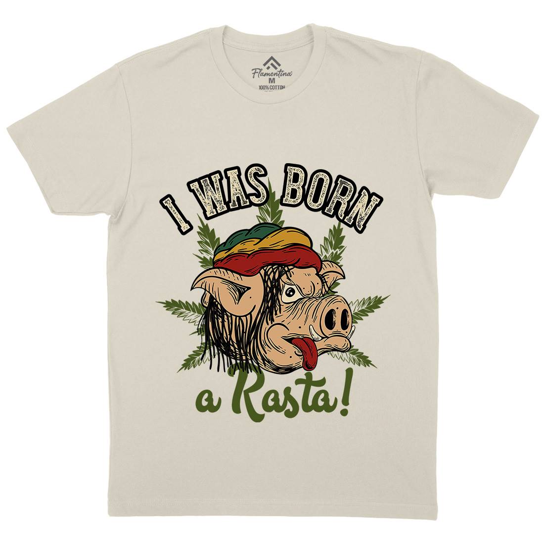 Rasta Pig Mens Organic Crew Neck T-Shirt Drugs C874