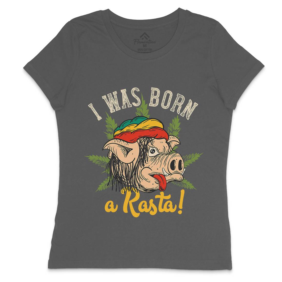Rasta Pig Womens Crew Neck T-Shirt Drugs C874