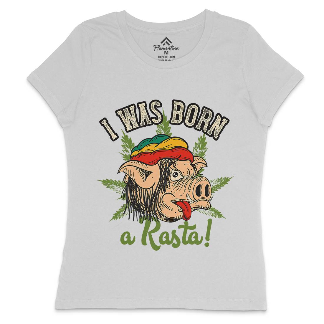 Rasta Pig Womens Crew Neck T-Shirt Drugs C874