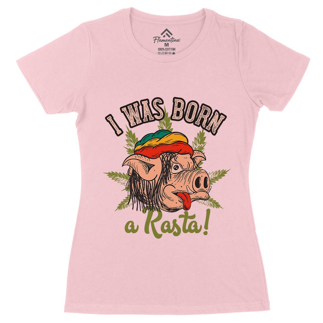 Rasta Pig Womens Organic Crew Neck T-Shirt Drugs C874