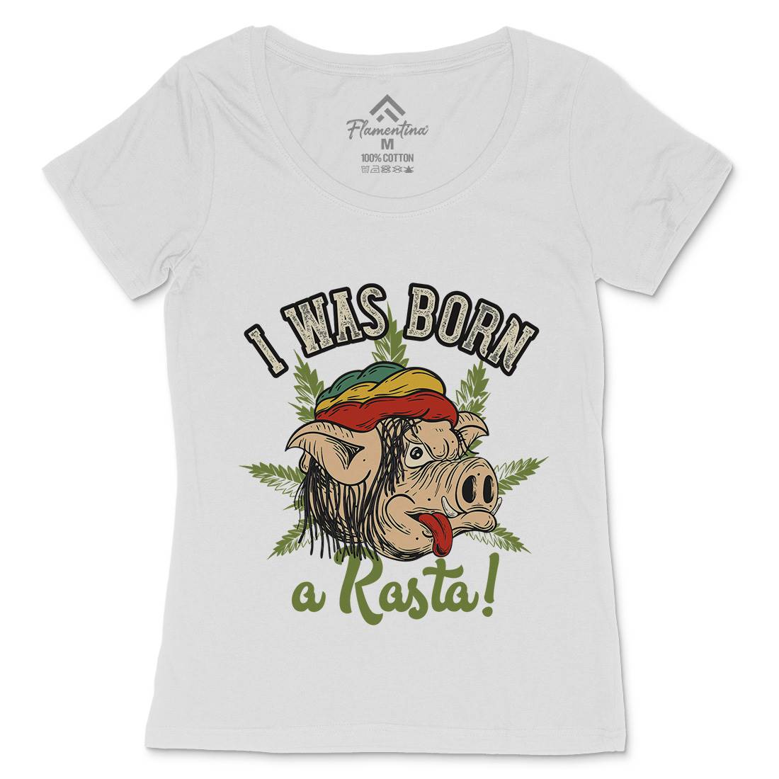Rasta Pig Womens Scoop Neck T-Shirt Drugs C874