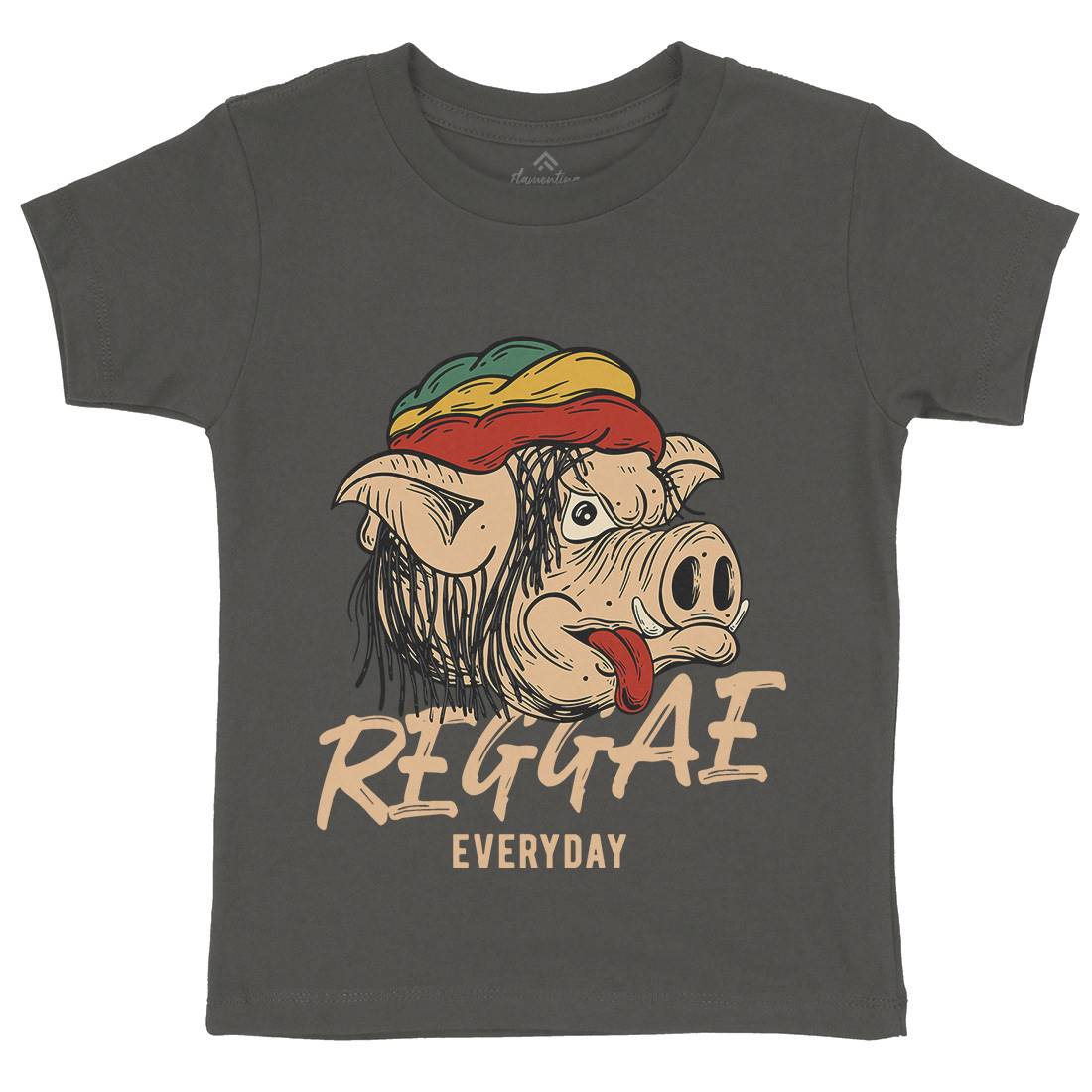 Reggae Pig Kids Organic Crew Neck T-Shirt Drugs C875