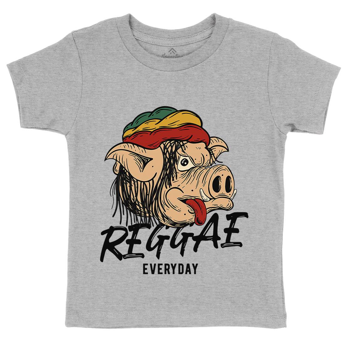 Reggae Pig Kids Organic Crew Neck T-Shirt Drugs C875