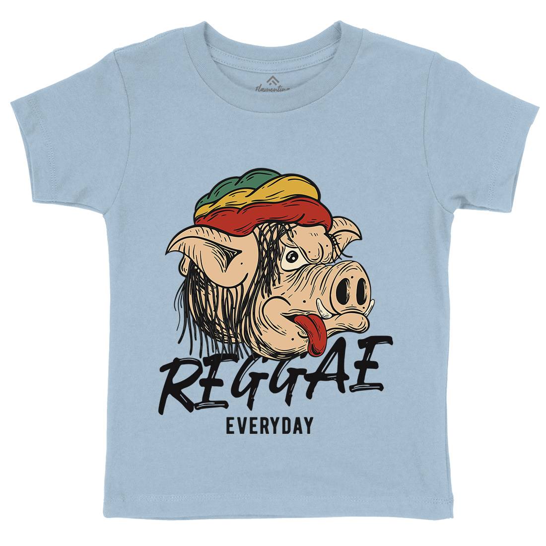 Reggae Pig Kids Crew Neck T-Shirt Drugs C875