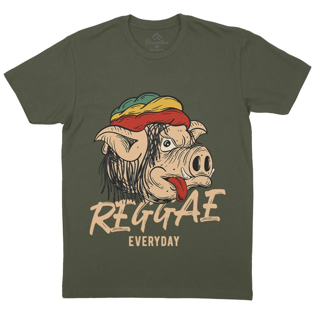 Reggae Pig Mens Crew Neck T-Shirt Drugs C875