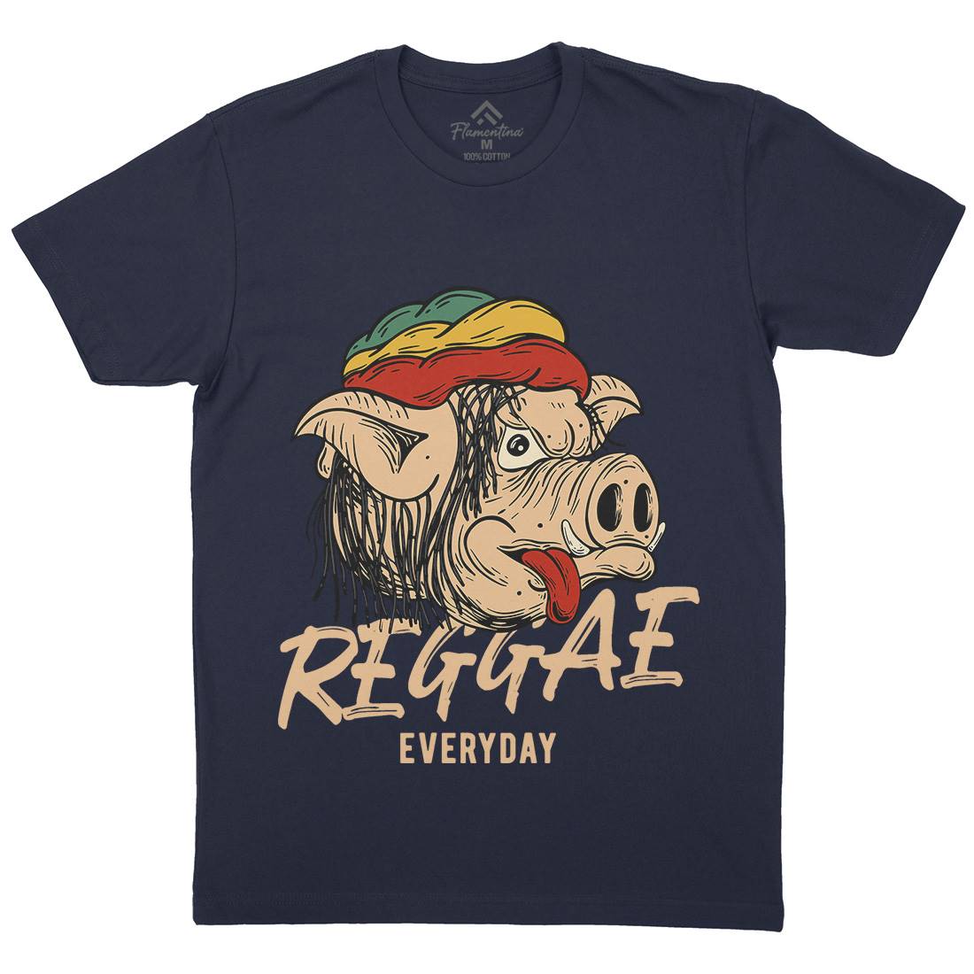 Reggae Pig Mens Crew Neck T-Shirt Drugs C875