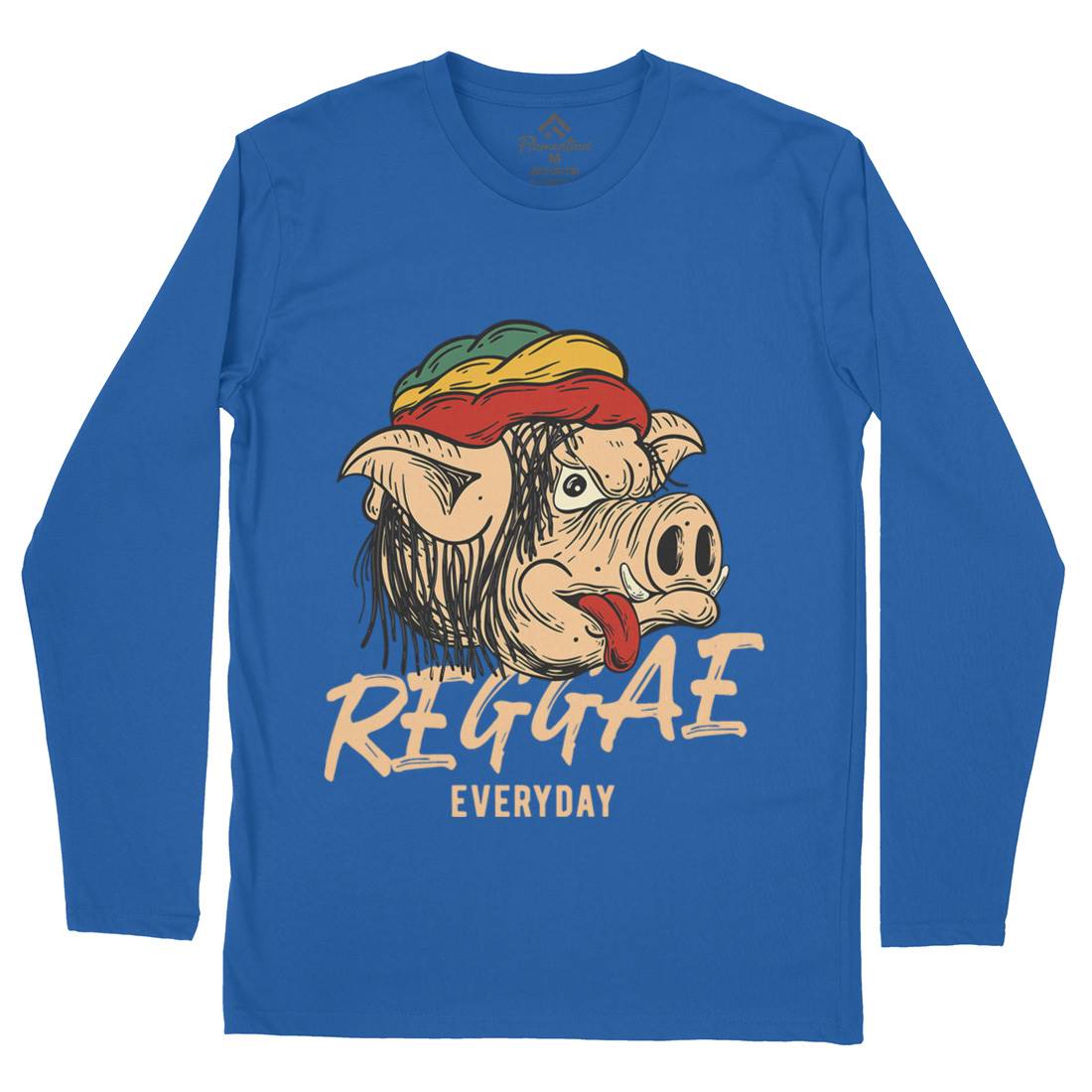 Reggae Pig Mens Long Sleeve T-Shirt Drugs C875