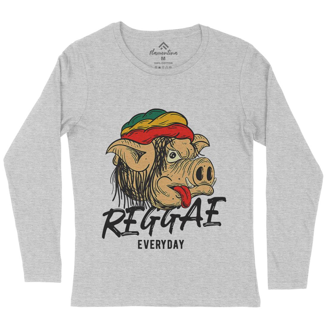 Reggae Pig Womens Long Sleeve T-Shirt Drugs C875