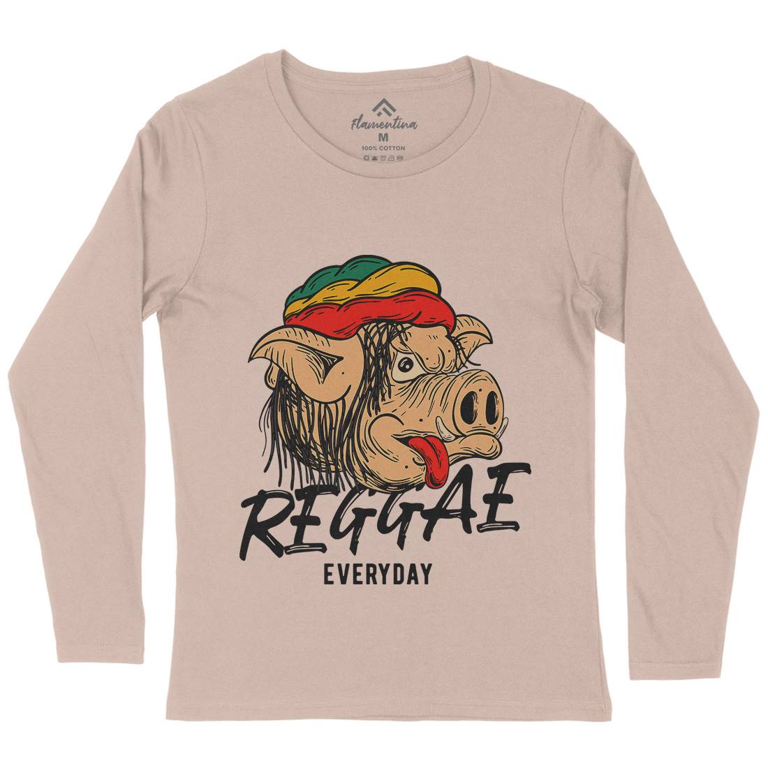 Reggae Pig Womens Long Sleeve T-Shirt Drugs C875