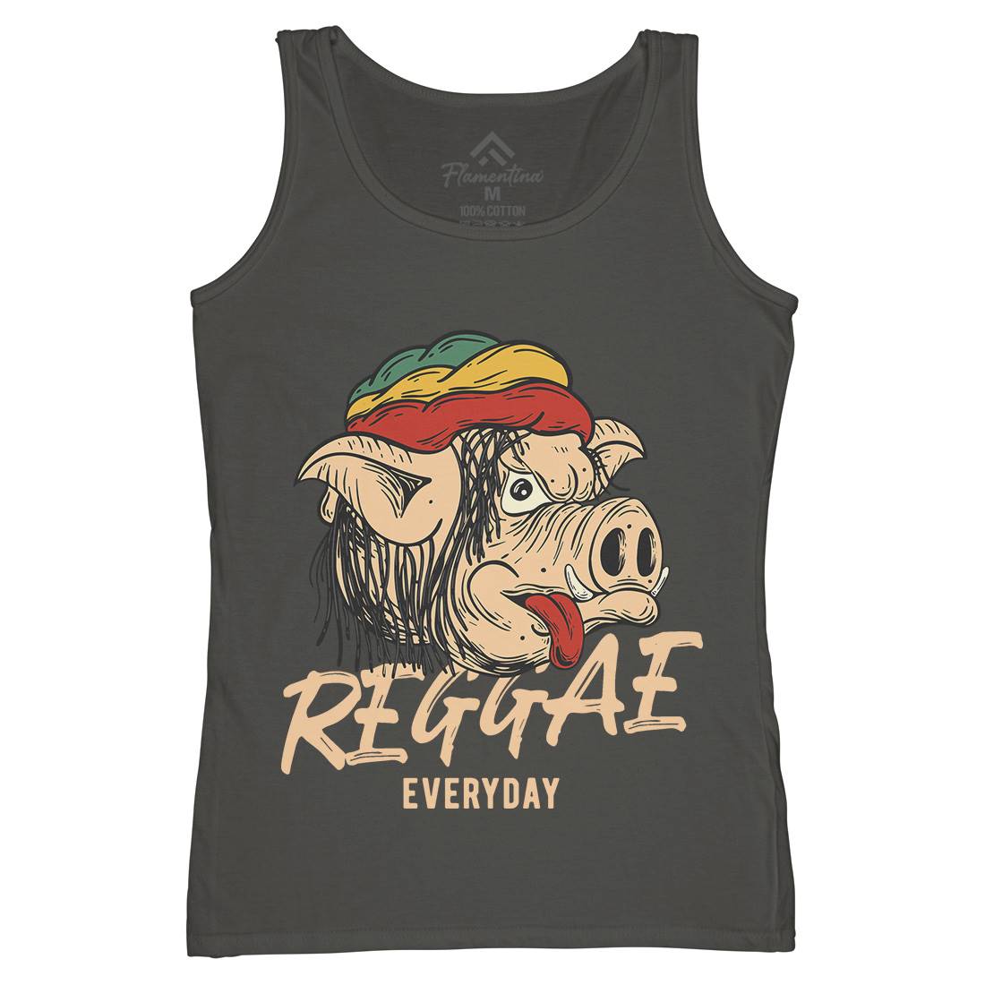 Reggae Pig Womens Organic Tank Top Vest Drugs C875