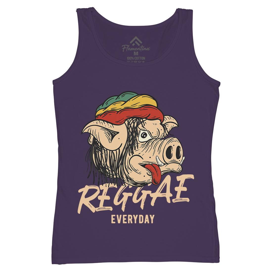 Reggae Pig Womens Organic Tank Top Vest Drugs C875