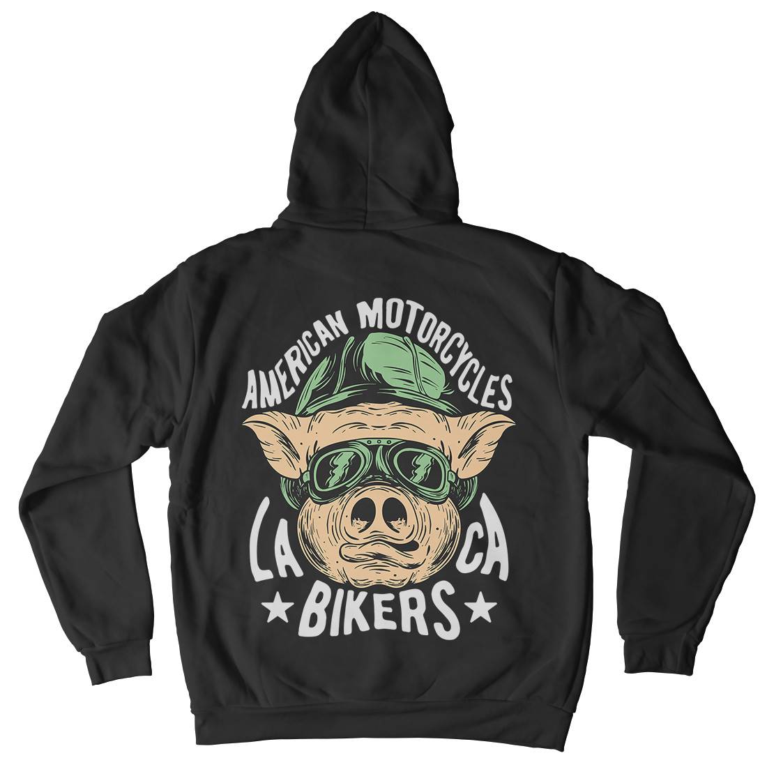 Biker Pig Mens Hoodie With Pocket Motorcycles C876