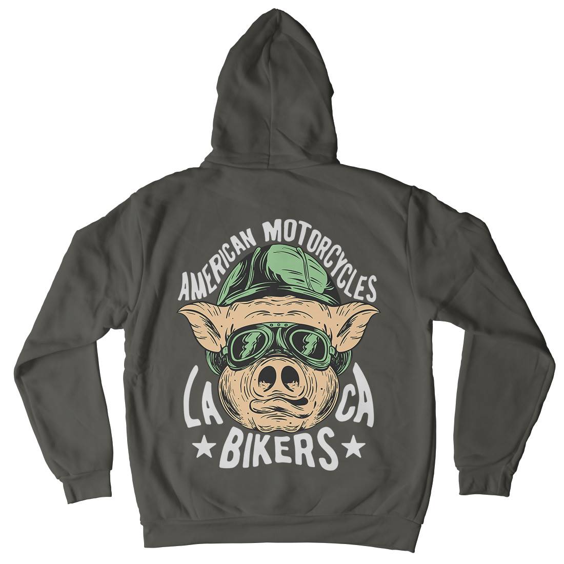 Biker Pig Kids Crew Neck Hoodie Motorcycles C876