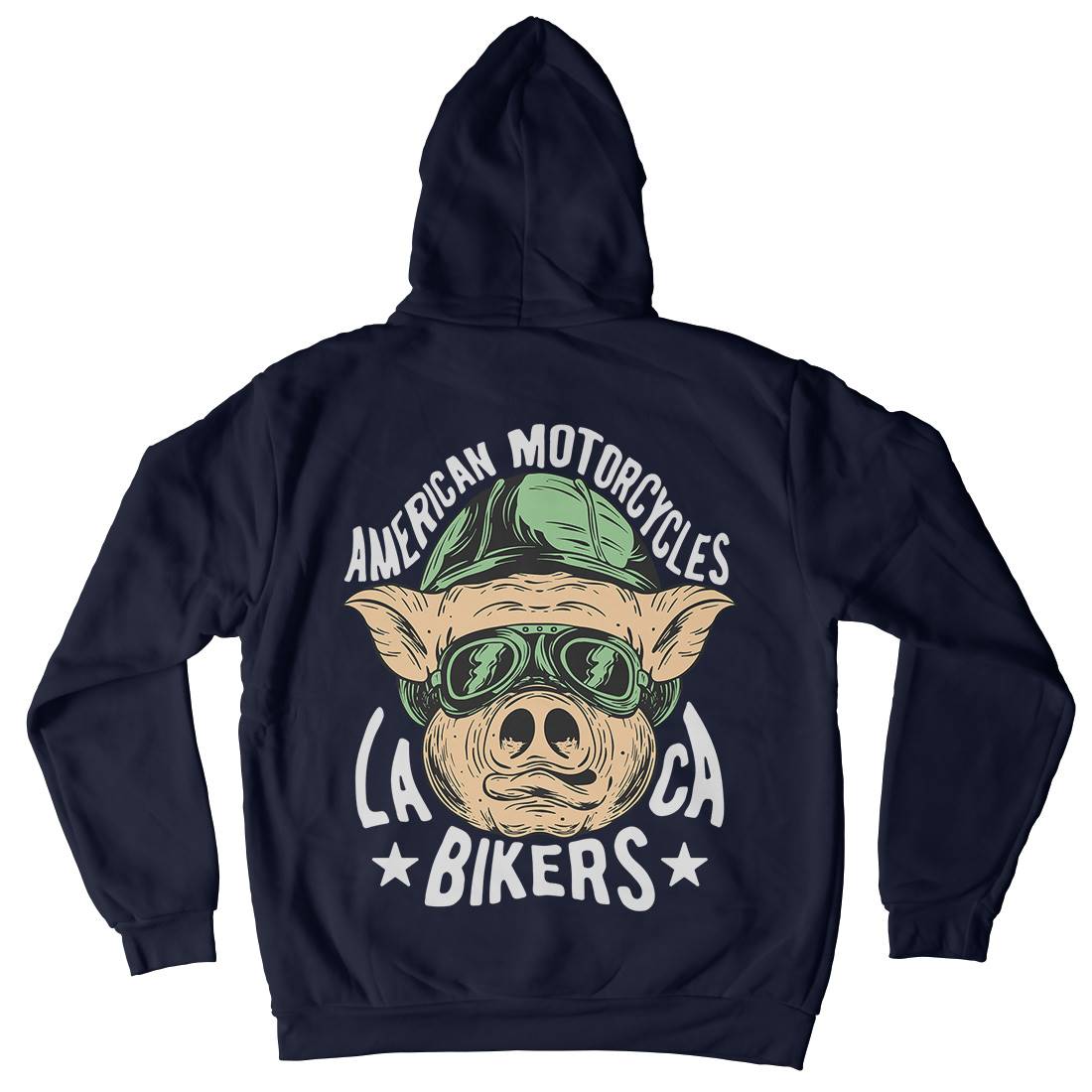 Biker Pig Mens Hoodie With Pocket Motorcycles C876