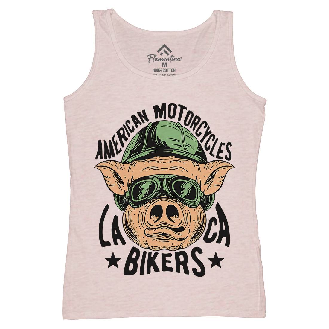 Biker Pig Womens Organic Tank Top Vest Motorcycles C876