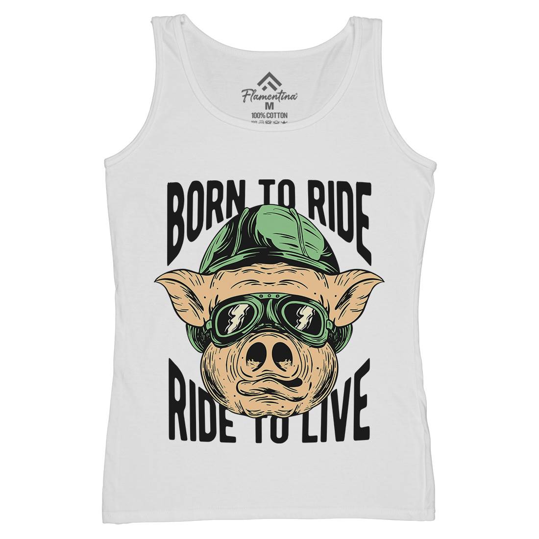 Biker Pig Womens Organic Tank Top Vest Motorcycles C877