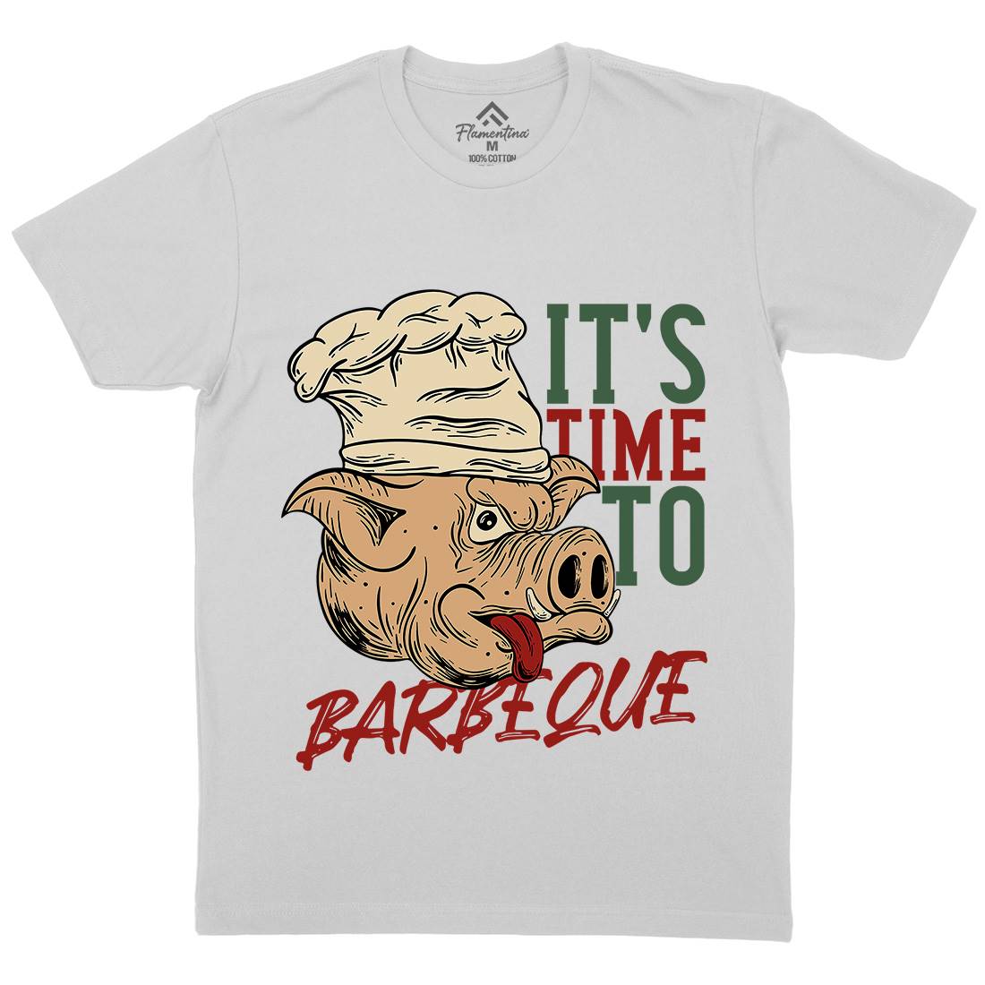 Pig Bbq Mens Crew Neck T-Shirt Food C878