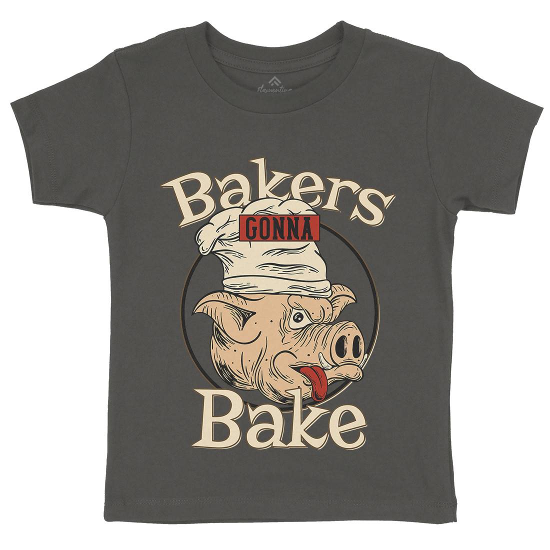 Bakers Pig Kids Crew Neck T-Shirt Food C879