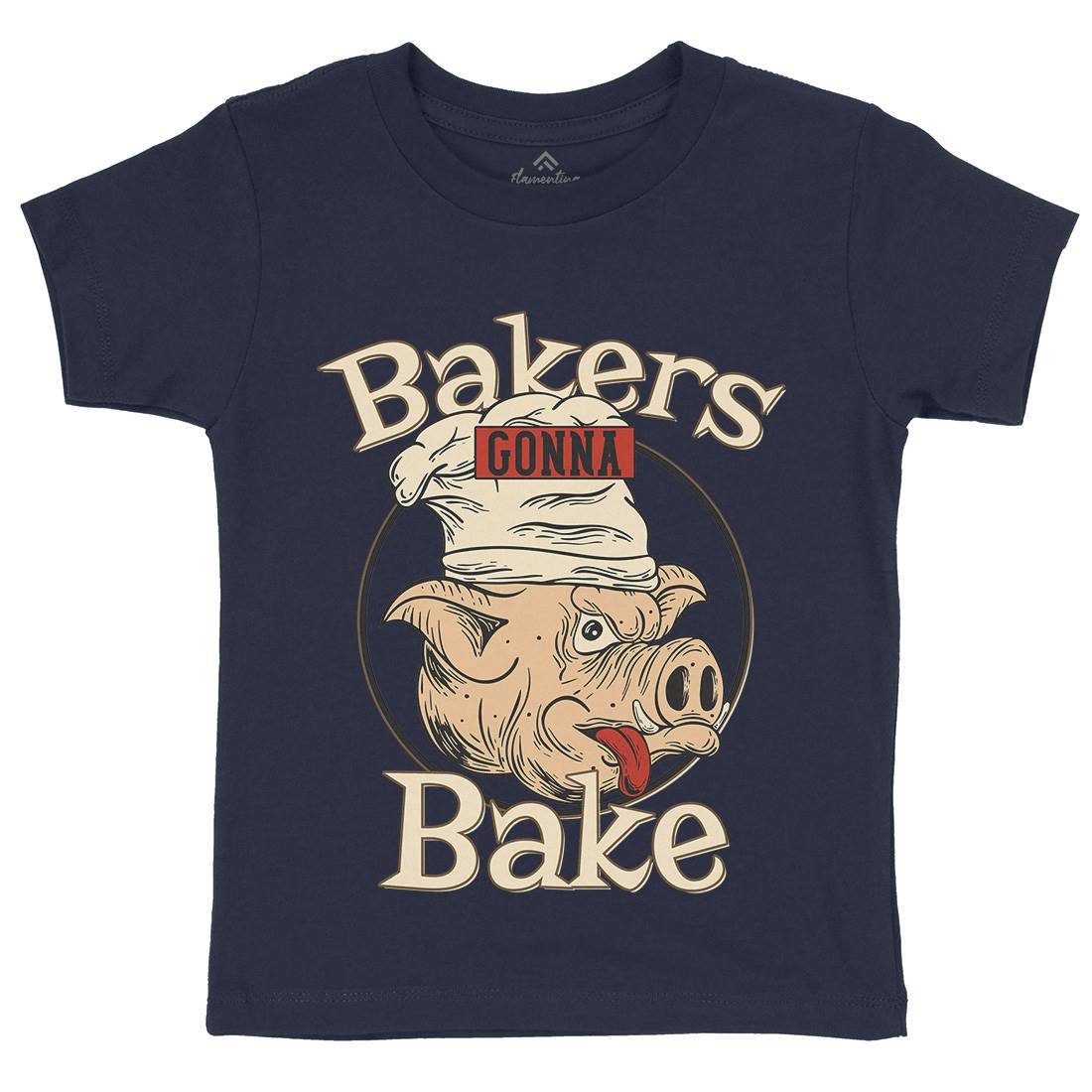 Bakers Pig Kids Crew Neck T-Shirt Food C879