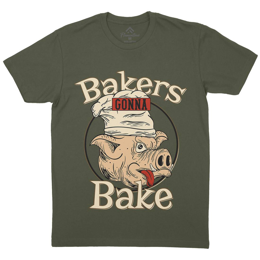 Bakers Pig Mens Crew Neck T-Shirt Food C879