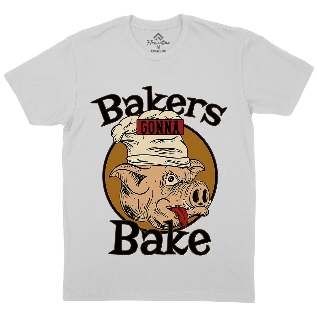 Bakers Pig Mens Crew Neck T-Shirt Food C879