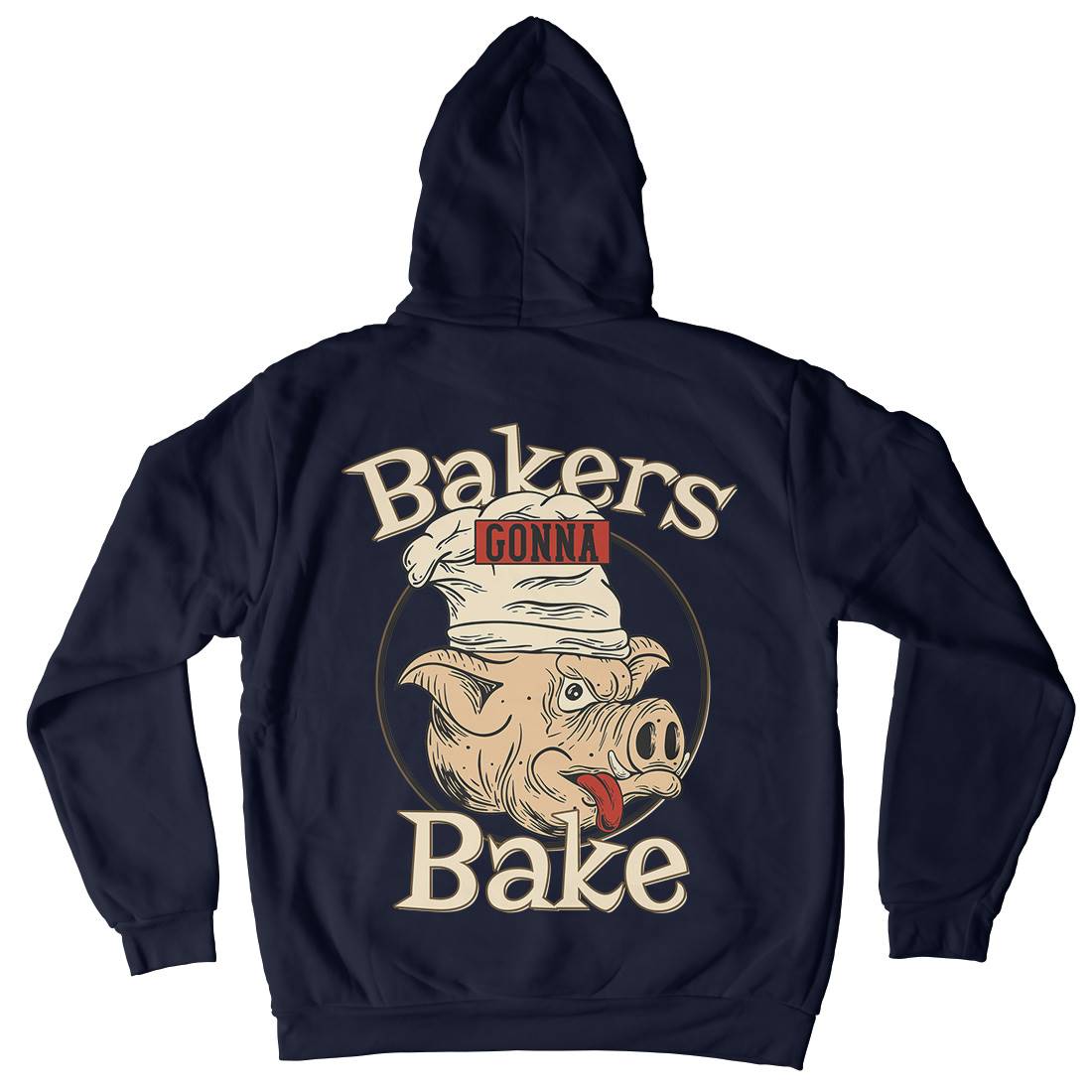 Bakers Pig Mens Hoodie With Pocket Food C879