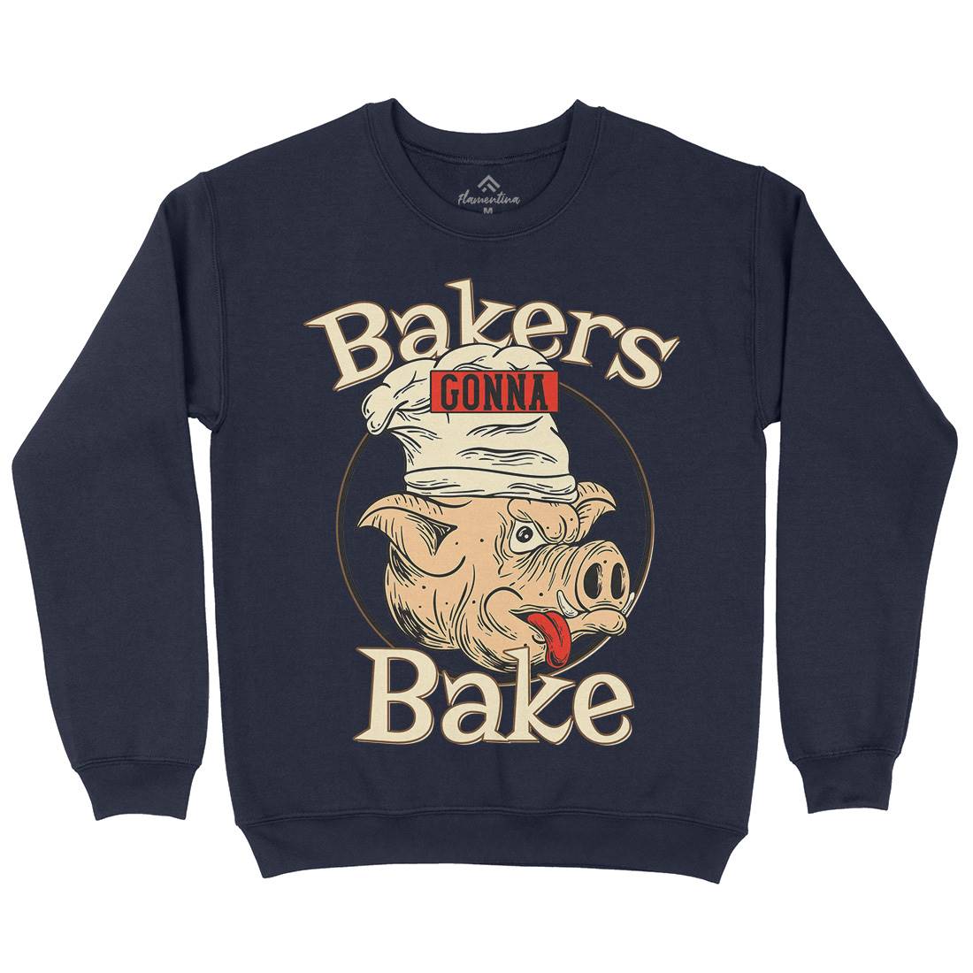 Bakers Pig Mens Crew Neck Sweatshirt Food C879