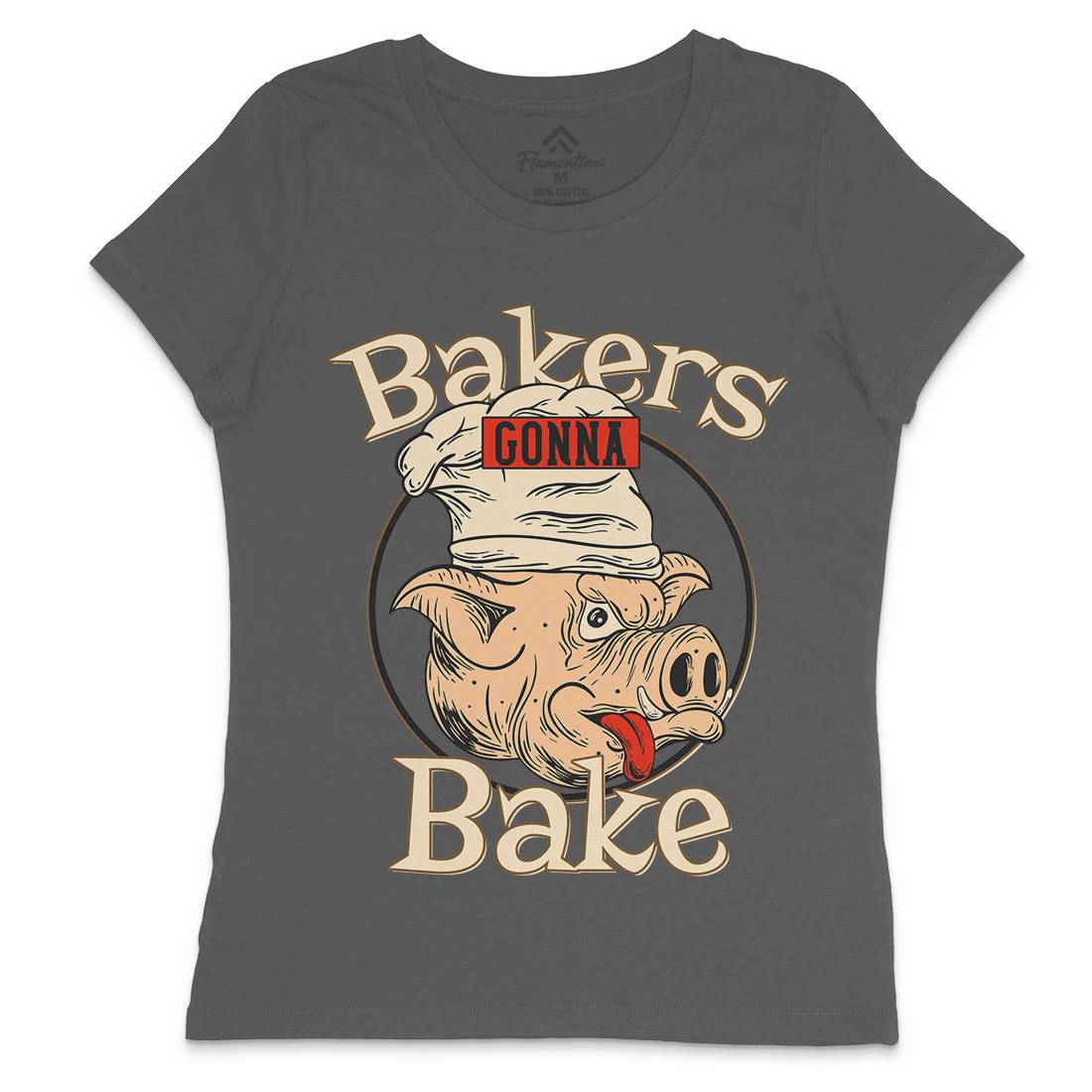 Bakers Pig Womens Crew Neck T-Shirt Food C879