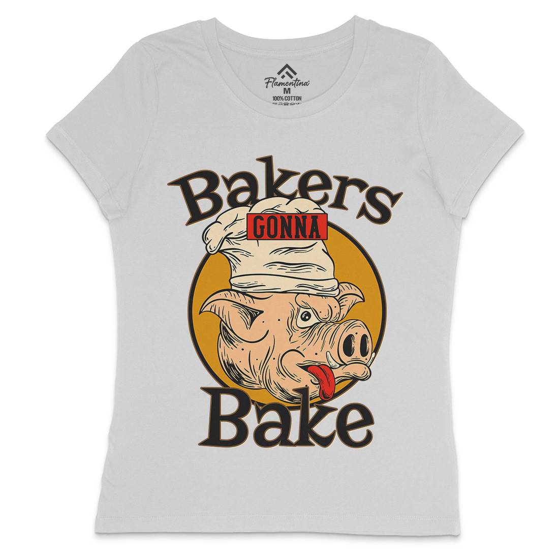 Bakers Pig Womens Crew Neck T-Shirt Food C879