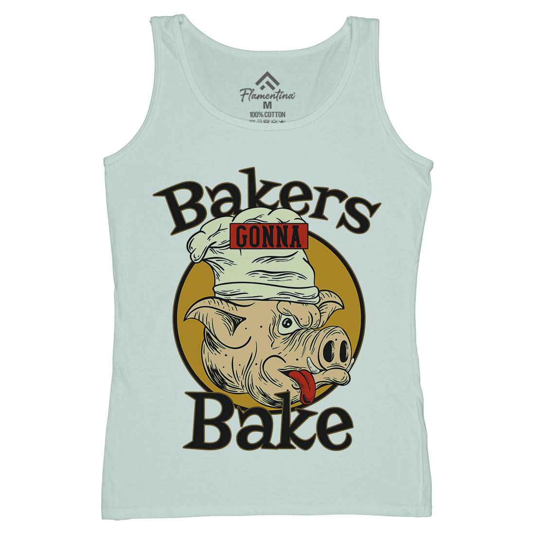Bakers Pig Womens Organic Tank Top Vest Food C879