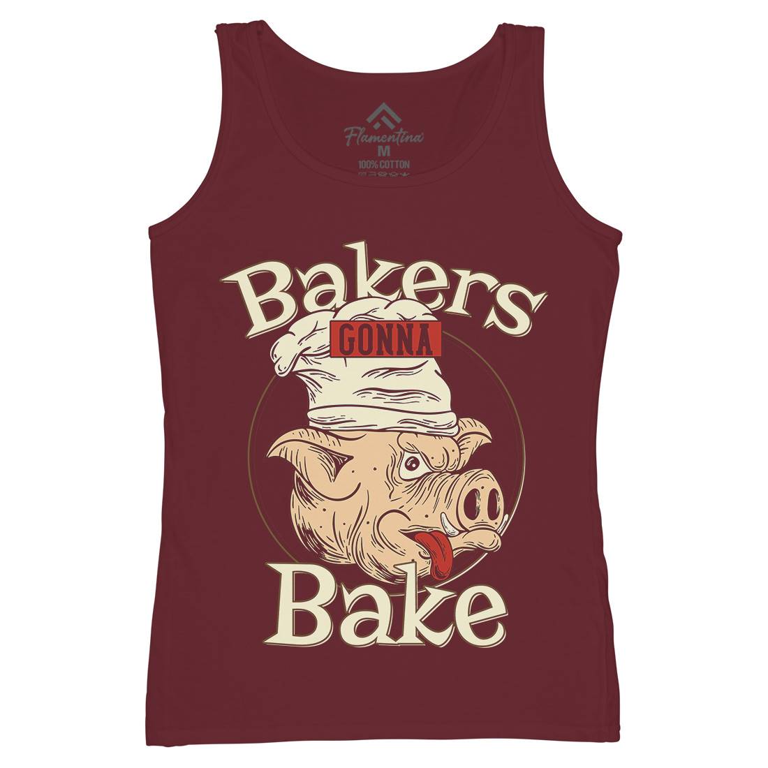 Bakers Pig Womens Organic Tank Top Vest Food C879