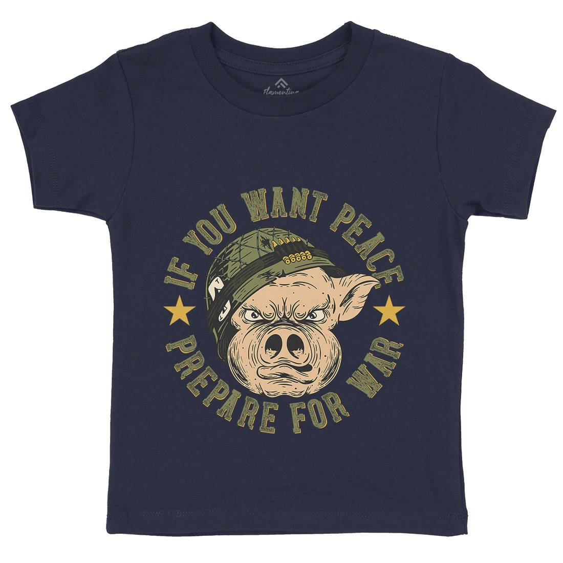 War Pig Kids Organic Crew Neck T-Shirt Army C880