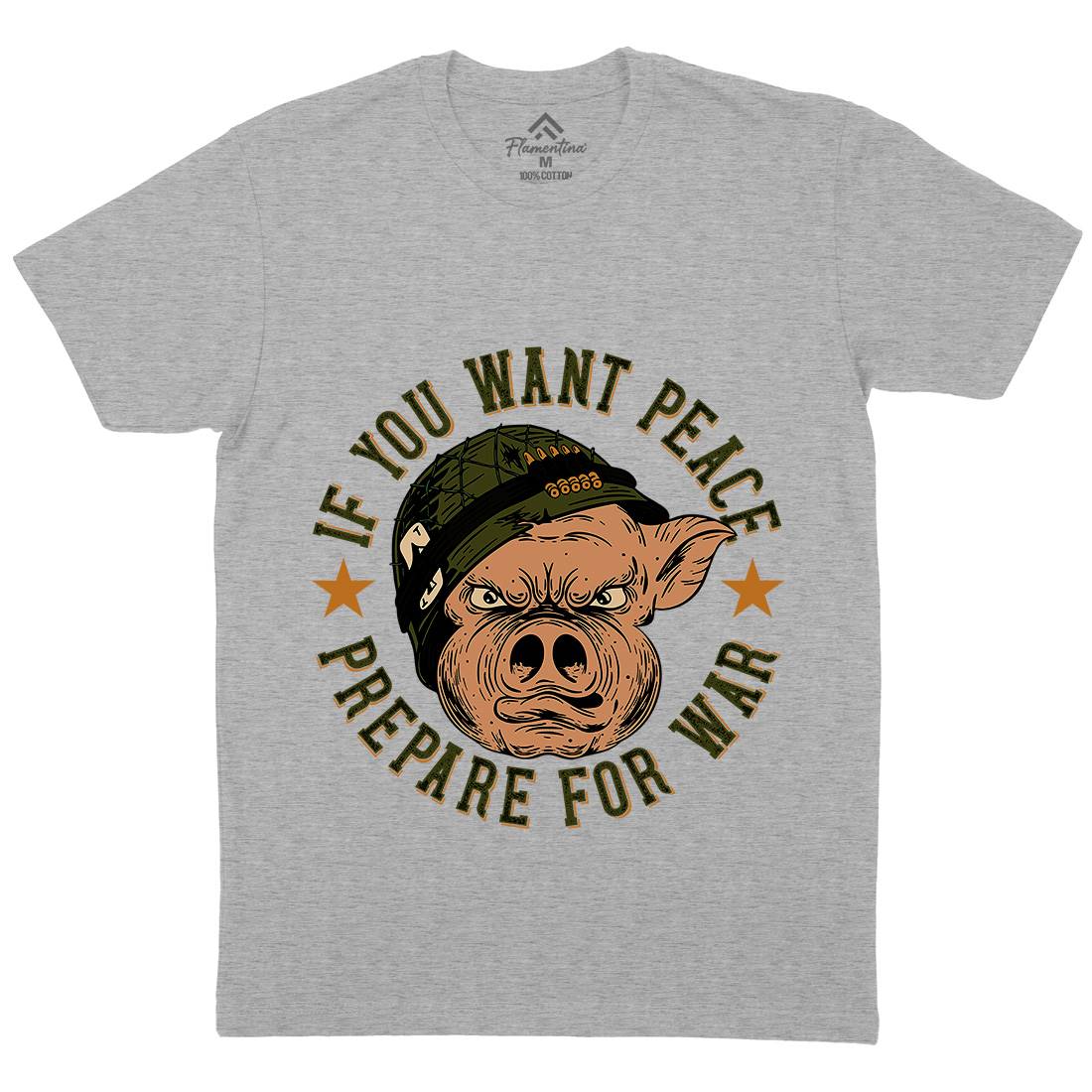War Pig Mens Crew Neck T-Shirt Army C880