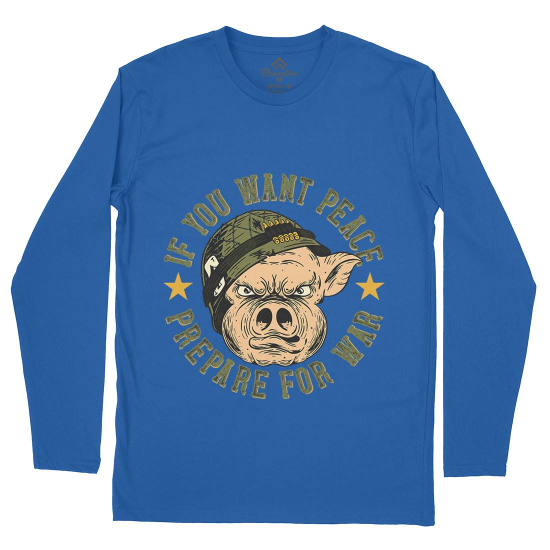 War Pig Mens Long Sleeve T-Shirt Army C880
