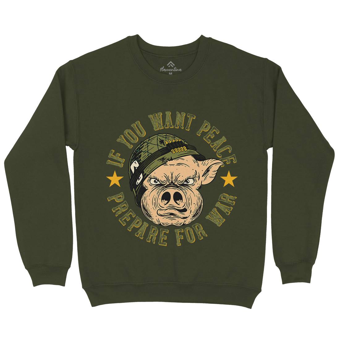 War Pig Mens Crew Neck Sweatshirt Army C880