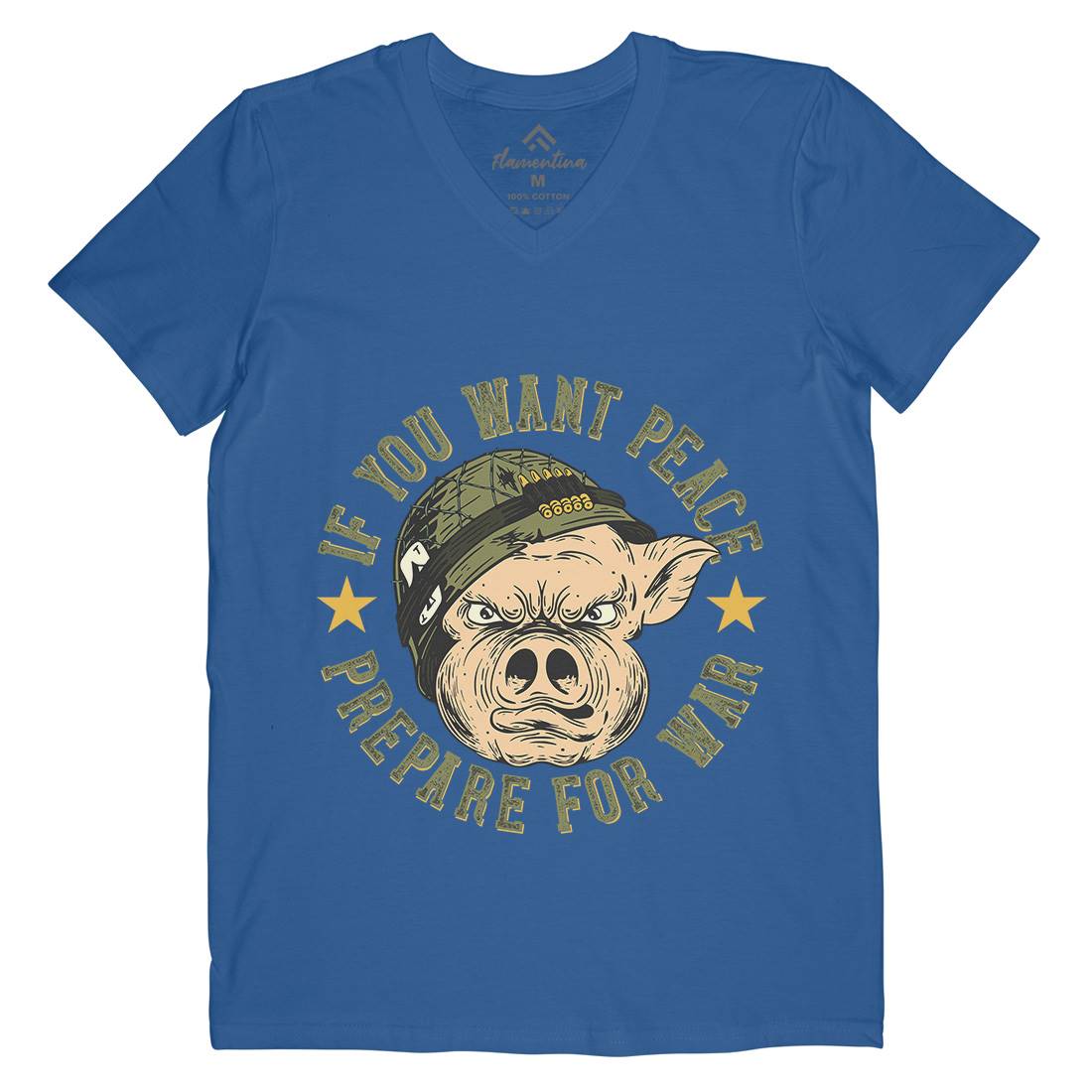 War Pig Mens V-Neck T-Shirt Army C880
