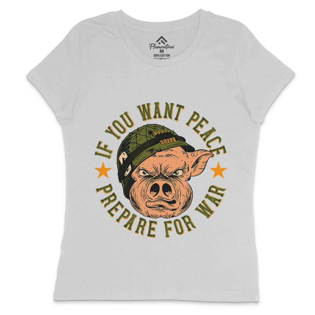 War Pig Womens Crew Neck T-Shirt Army C880