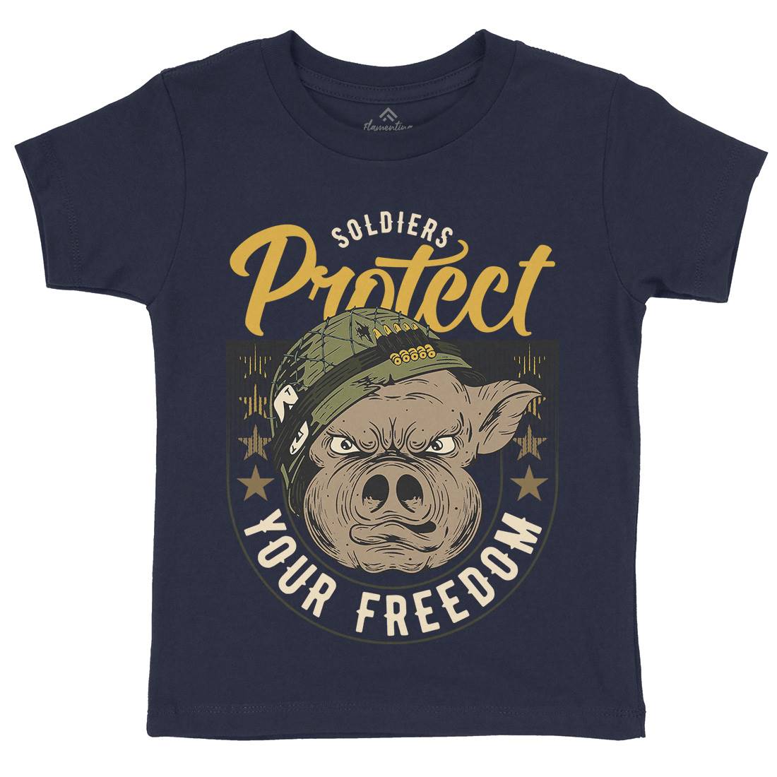 Soldier Pig Kids Organic Crew Neck T-Shirt Army C881