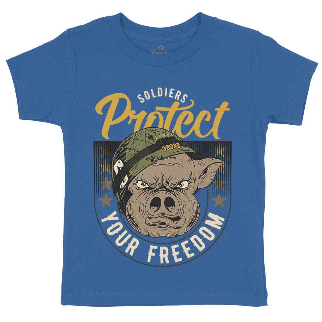 Soldier Pig Kids Crew Neck T-Shirt Army C881