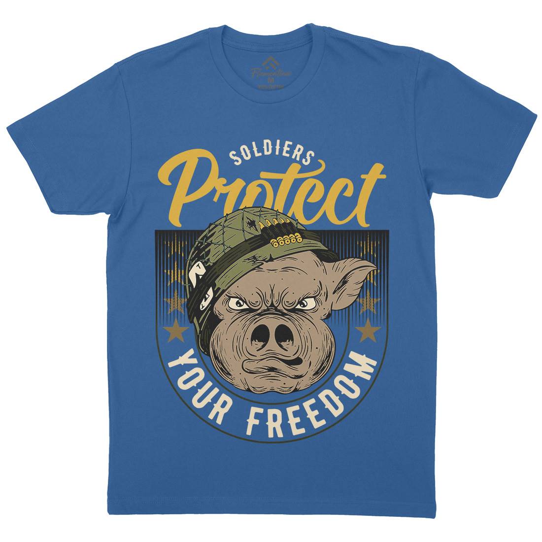 Soldier Pig Mens Organic Crew Neck T-Shirt Army C881