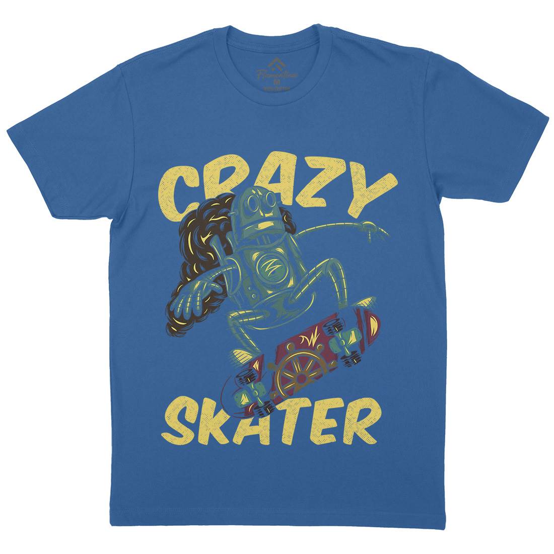 Robot Skater Mens Crew Neck T-Shirt Skate C882