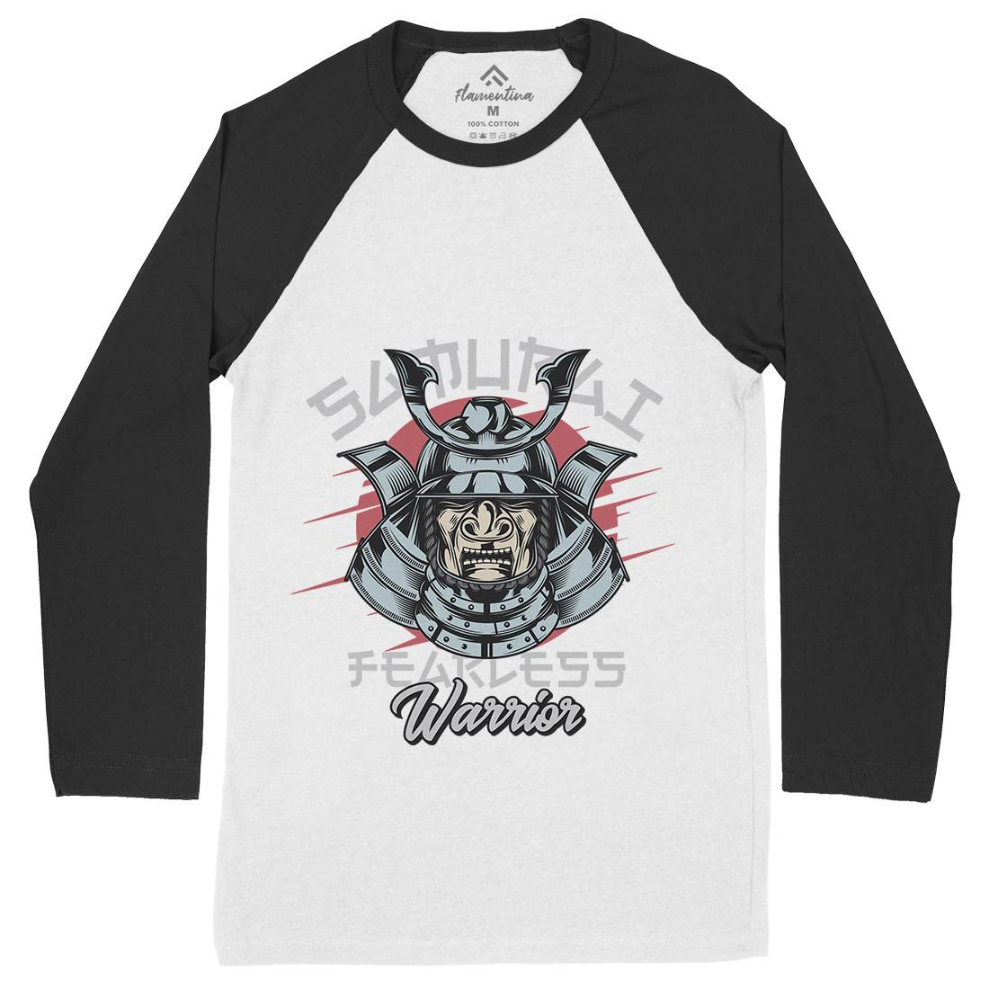 Samurai Mens Long Sleeve Baseball T-Shirt Warriors C884
