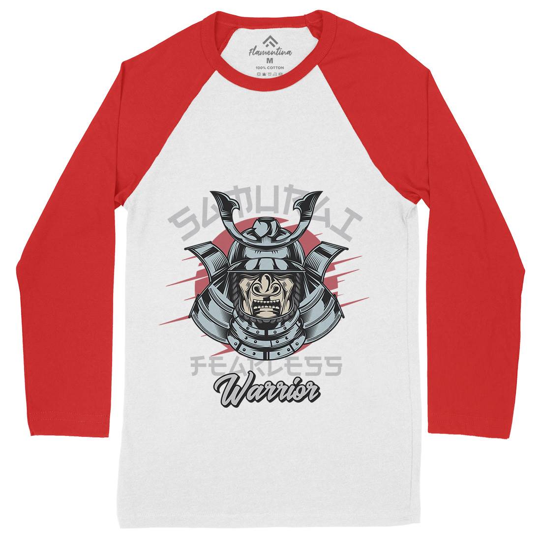 Samurai Mens Long Sleeve Baseball T-Shirt Warriors C884