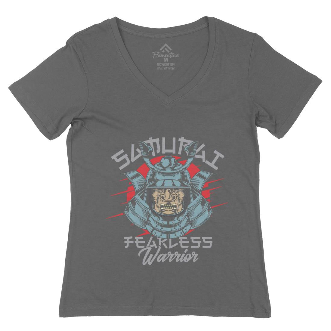 Samurai Womens Organic V-Neck T-Shirt Warriors C884