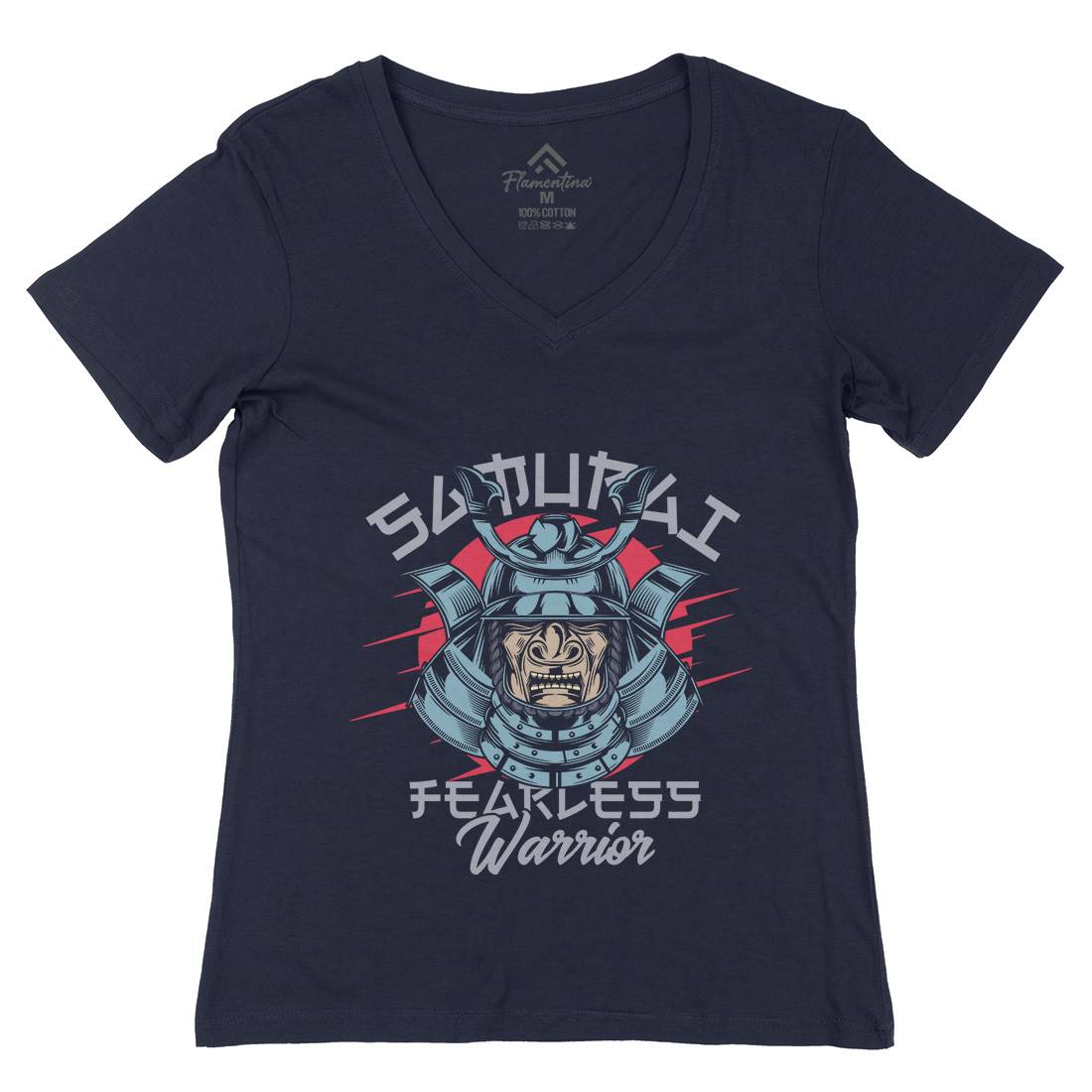 Samurai Womens Organic V-Neck T-Shirt Warriors C884