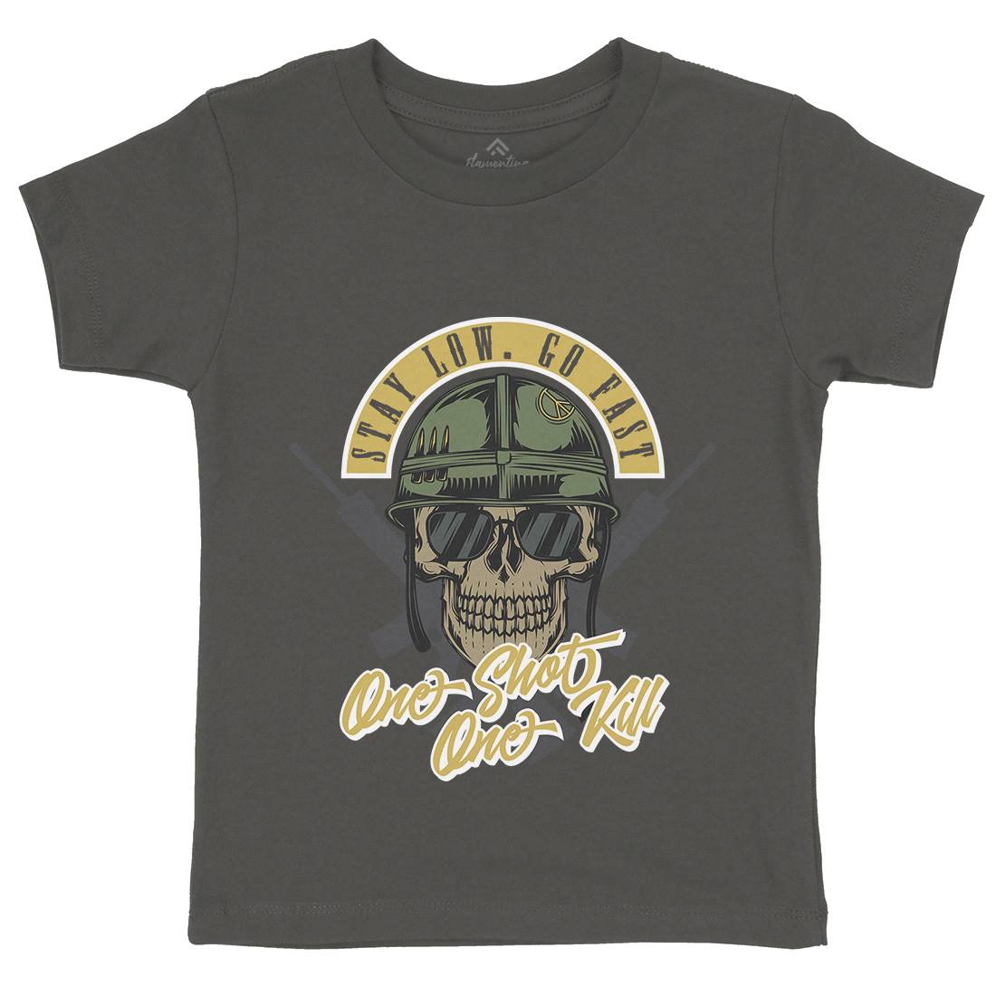 One Shoot Kids Crew Neck T-Shirt Army C885