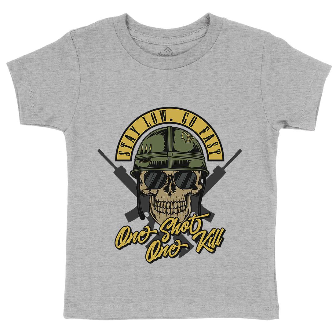 One Shoot Kids Crew Neck T-Shirt Army C885