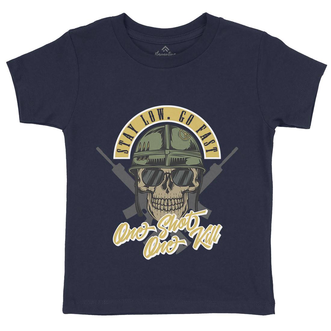 One Shoot Kids Crew Neck T-Shirt Army C885
